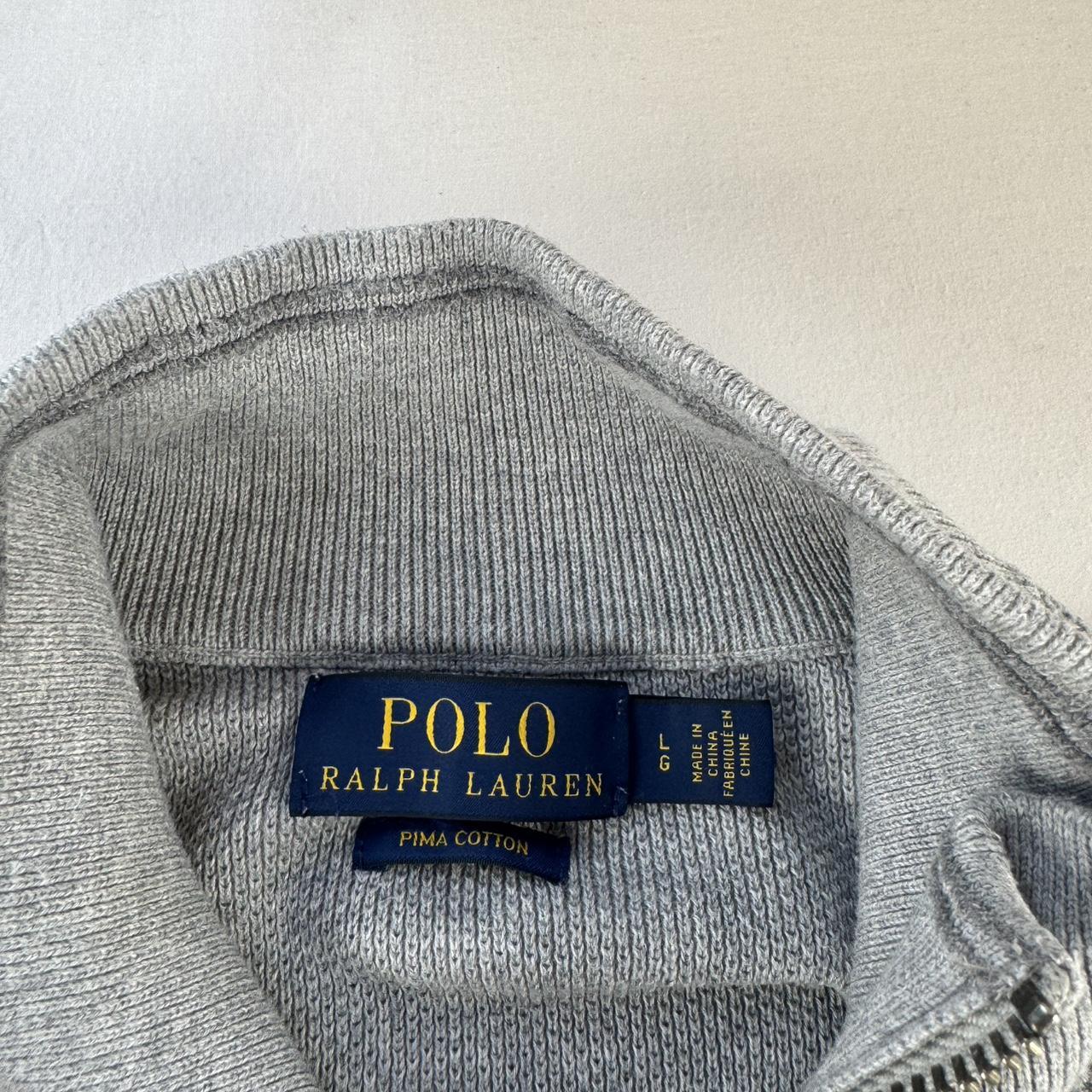 Polo Ralph Lauren Pima Cotton Grey Quarter Zip L