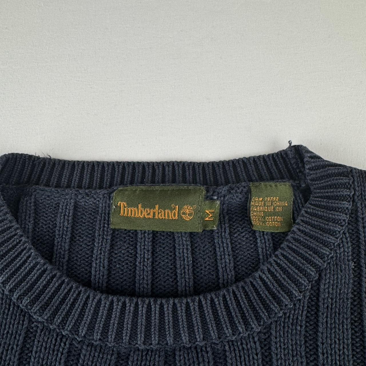 Navy Timberland Embroidered Heavyweight Knitted Sweatshirt M