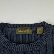 Navy Timberland Embroidered Heavyweight Knitted Sweatshirt M