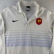 Mid 2000s Nike France Striped Rugby Polo Shirt M