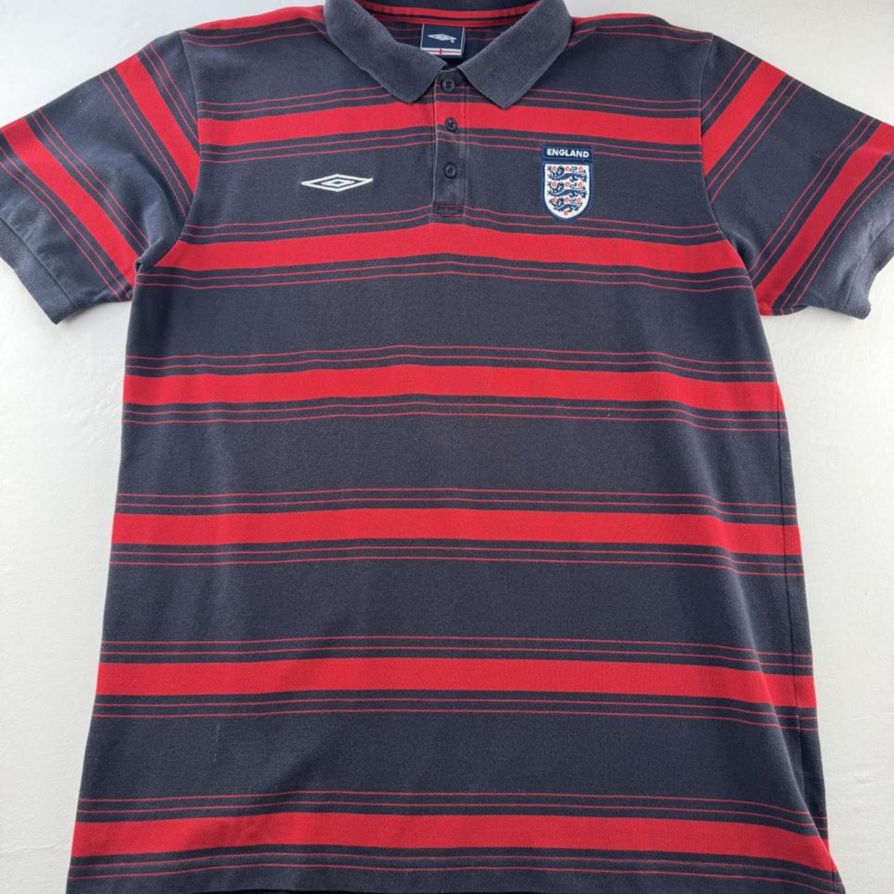 2004 Umbro Embroidered England Football Striped Polo Top XL
