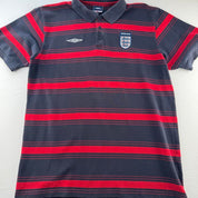 2004 Umbro Embroidered England Football Striped Polo Top XL