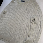 Polo Ralph Lauren Crewneck Knit Sweater in Beige Size L