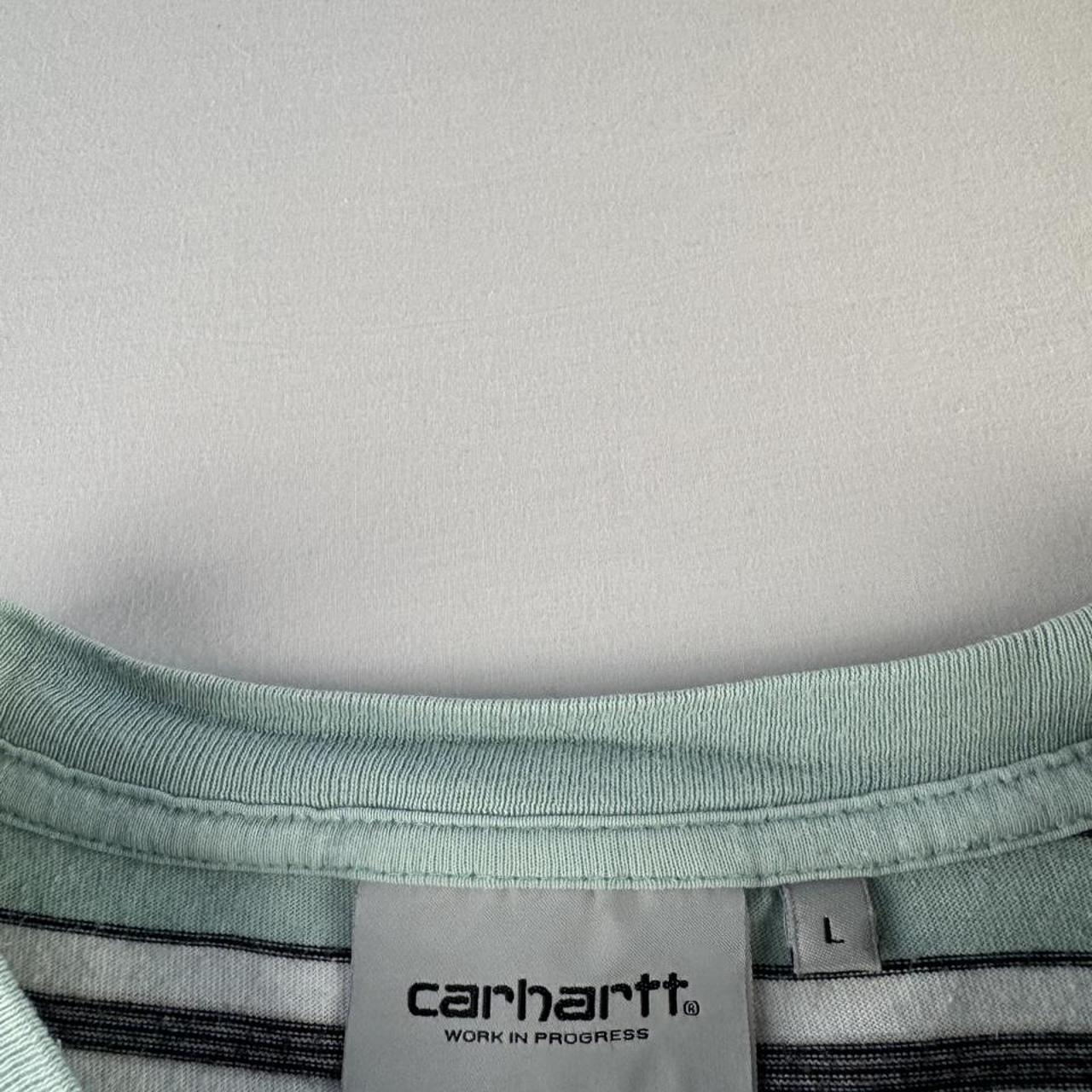 Carhartt WIP Turquoise Striped T-Shirt L