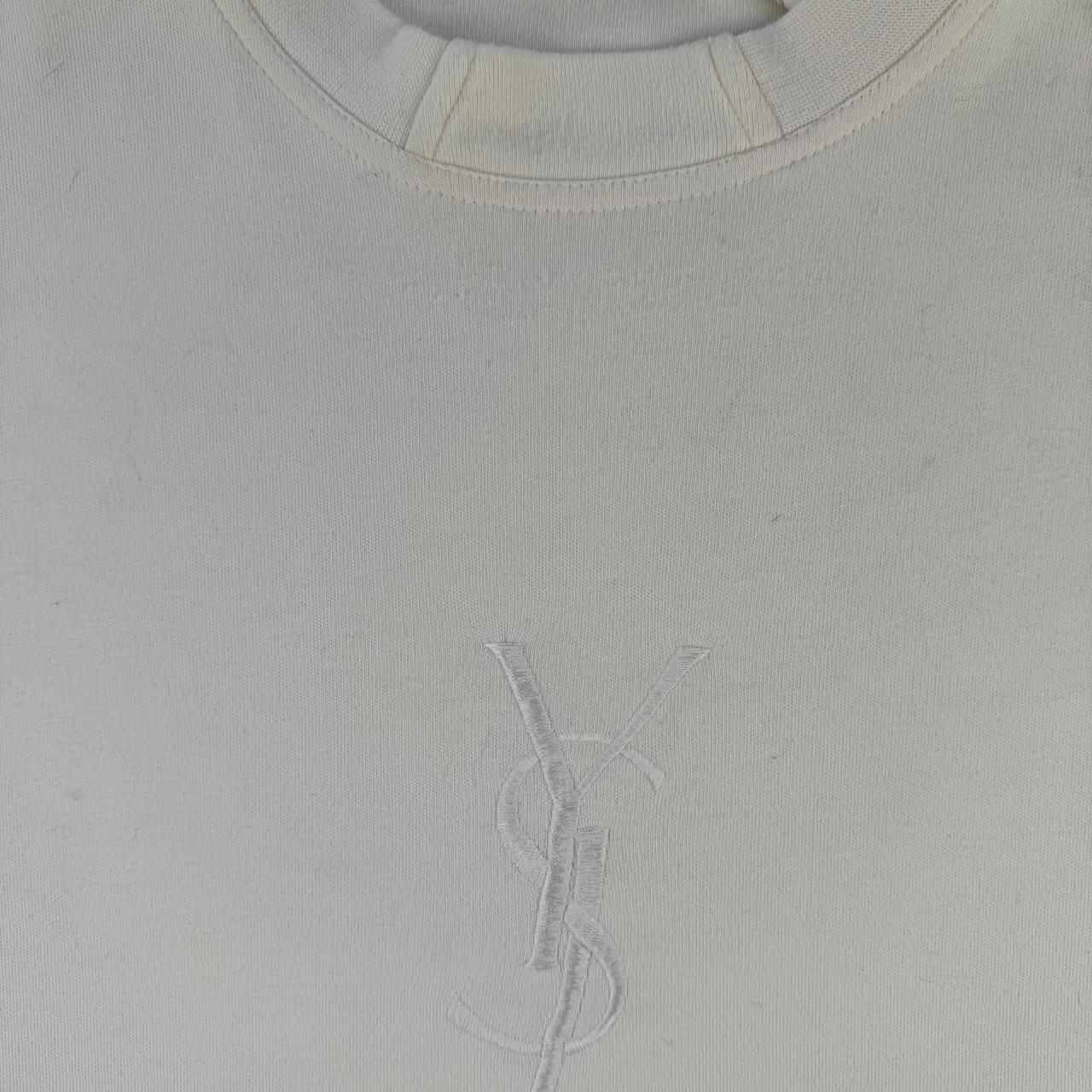Yves Saint Laurent Crewneck Sweatshirt in White Size M