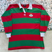 Canterbury men's rugby polo shirt red with embroidered Portugal logo and classic collar.