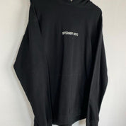 Stüssy grey hoodie with NYC centre print and backprint, relaxed fit.