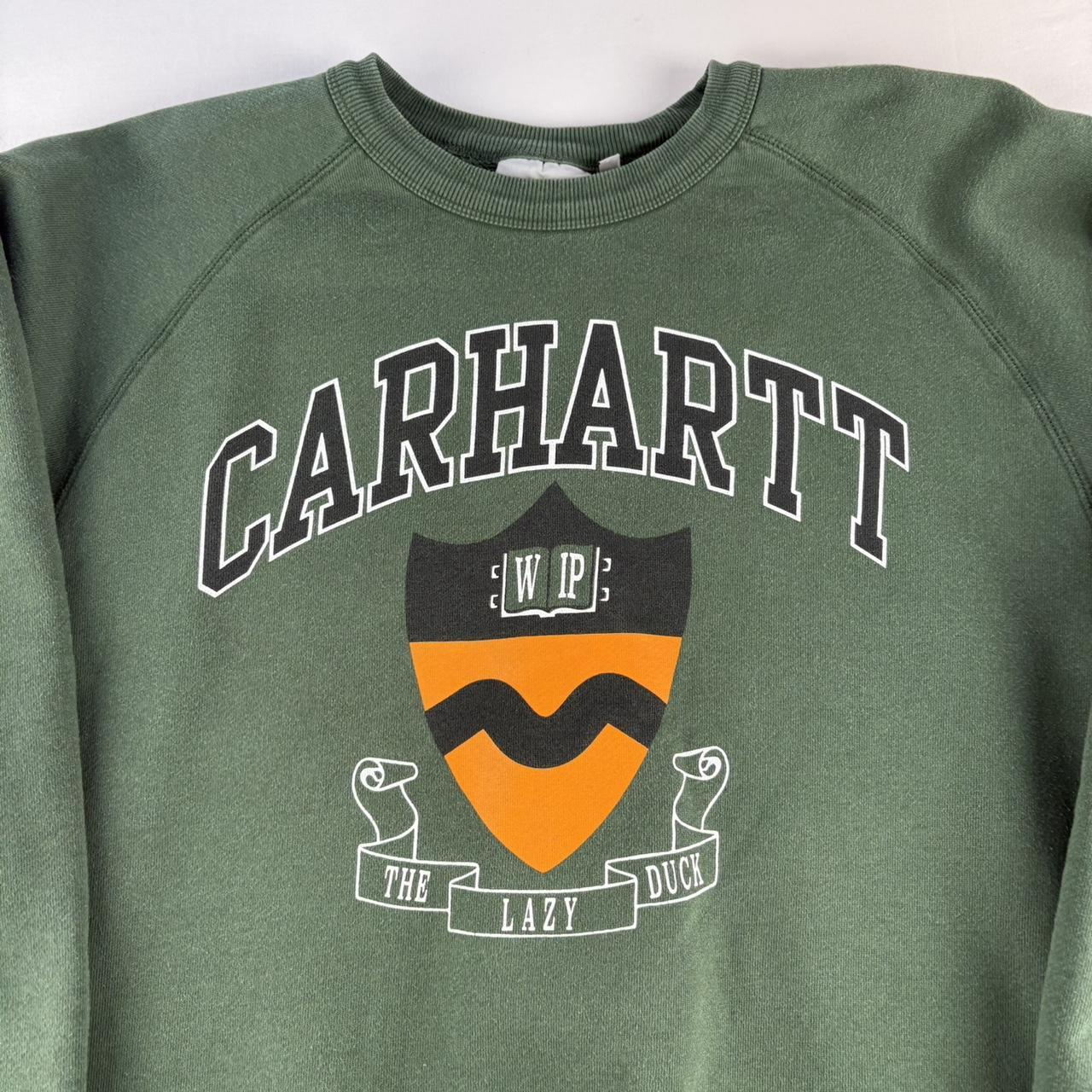 Carhartt WIP Green Spellout Oversized Crewneck M