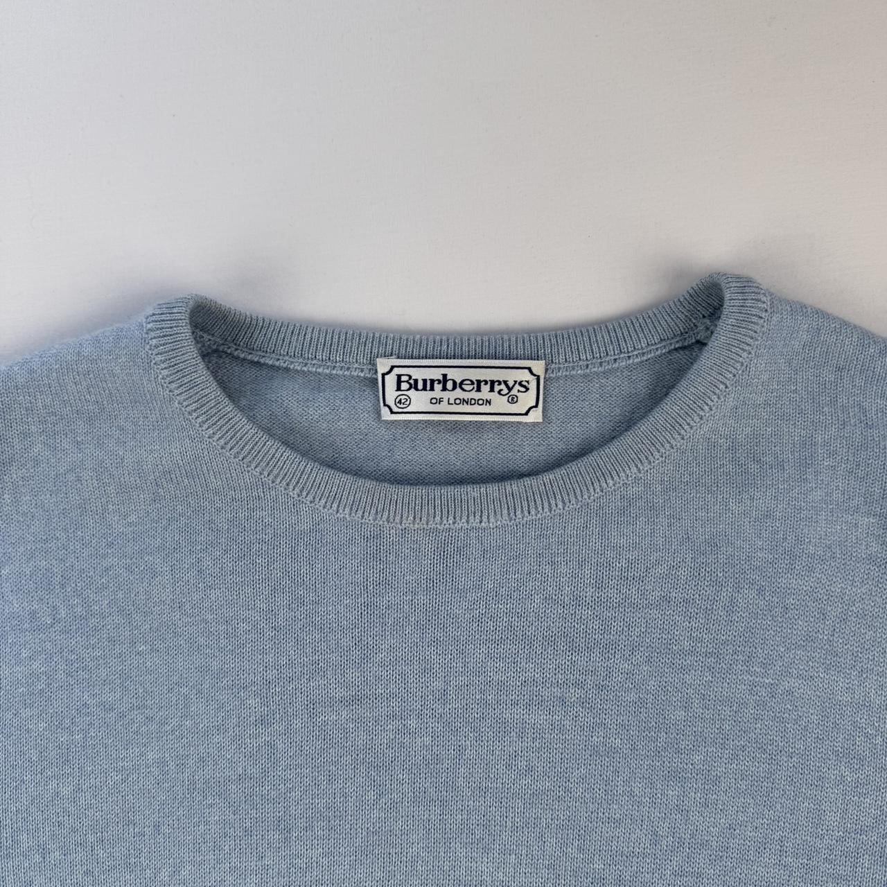 Baby Blue 1990s Merino Wool Burberrys Jumper 8