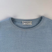 Baby Blue 1990s Merino Wool Burberrys Jumper 8