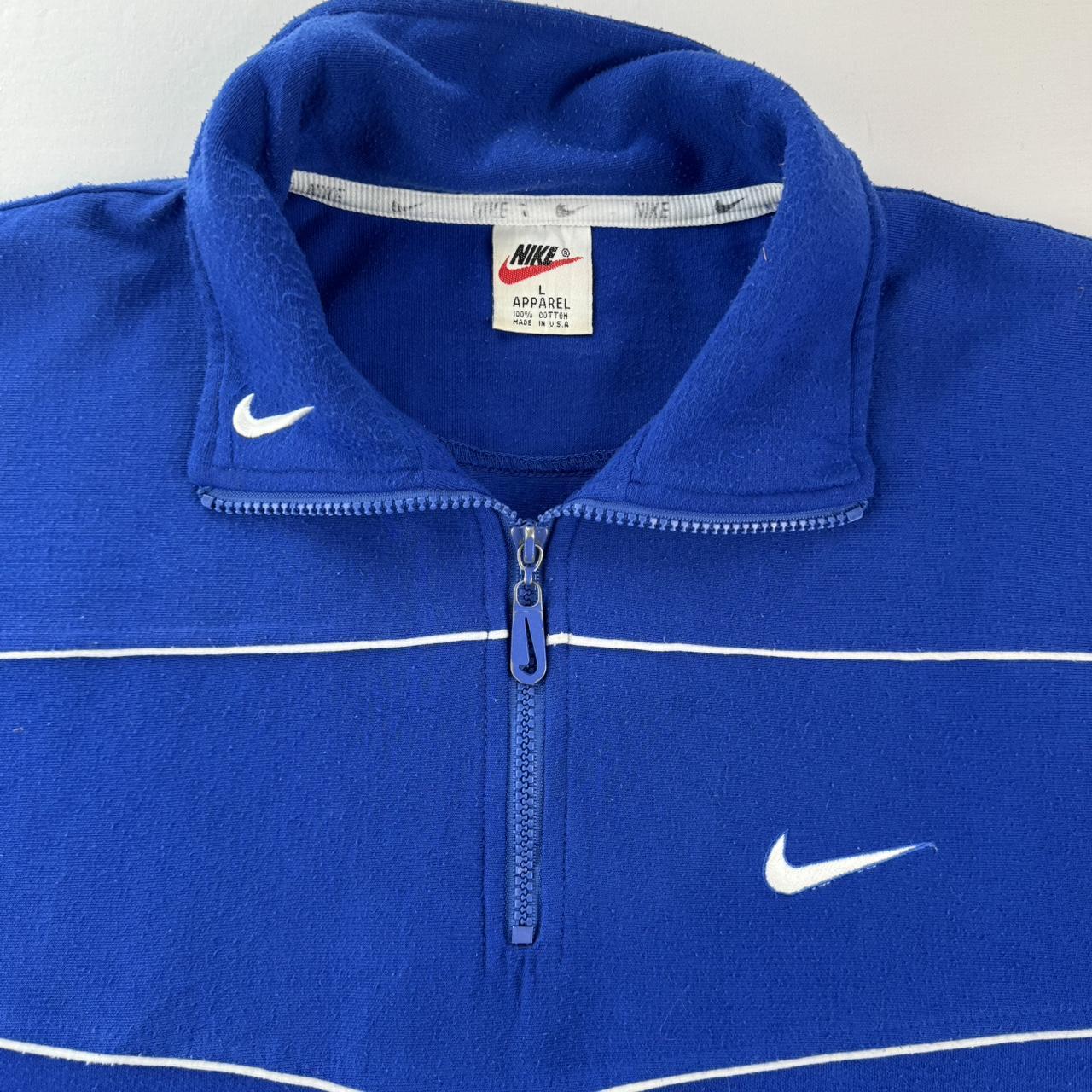 1990s Made in USA Embroidered Swoosh Quarter Zip L