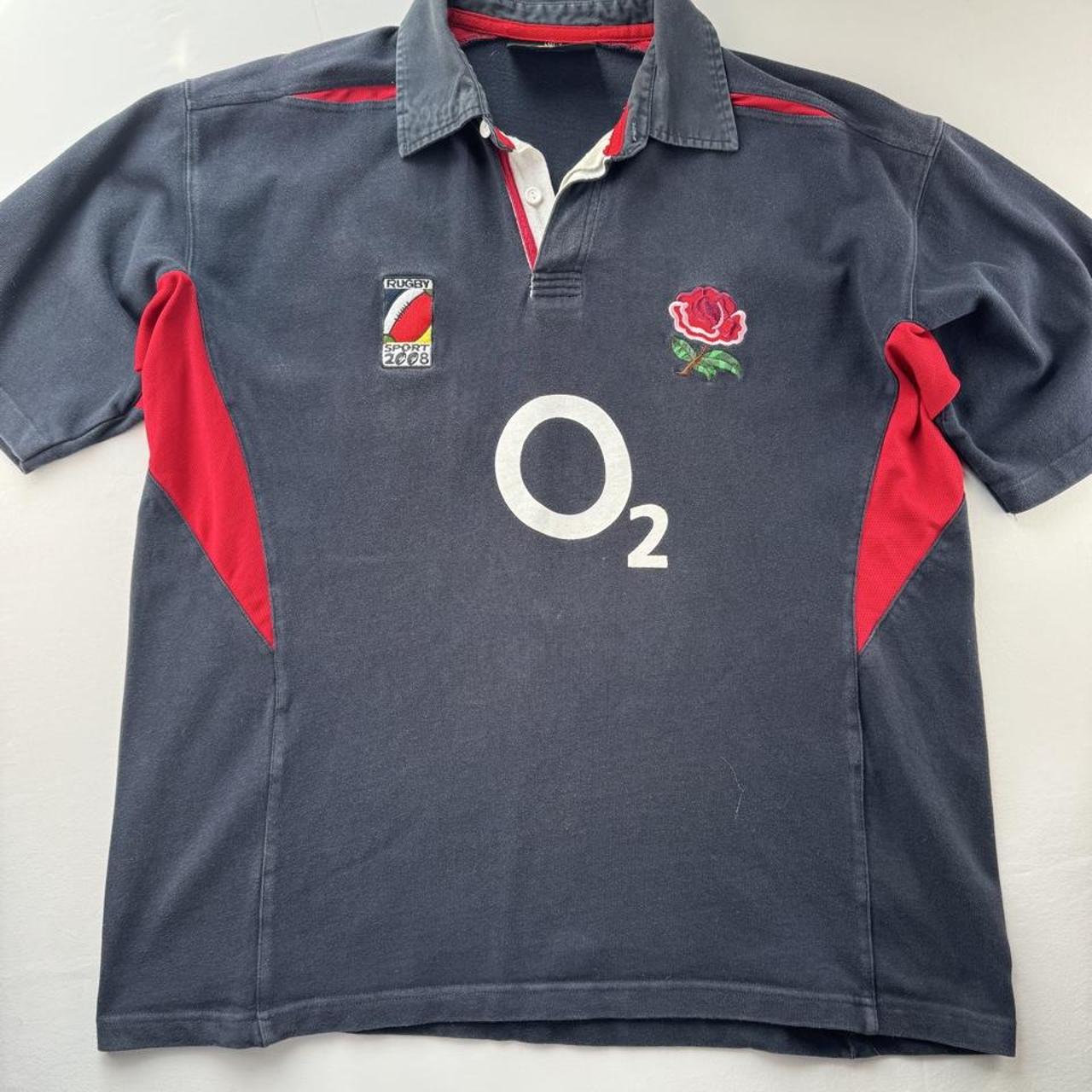 England Early 2000s Rugby 7s Thick Rugby Polo Shirt XL