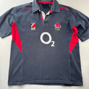 England Early 2000s Rugby 7s Thick Rugby Polo Shirt XL