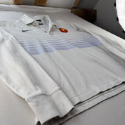 2009 Embroidered France Rugby Striped Rugby Polo M