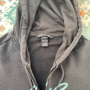 Billabong black oversized full zip hoodie with logo detail and soft material.