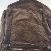 Rare Early 2000s Polo Ralph Lauren Plaid Green Lining Brown Corduroy Harrington Jacket XL