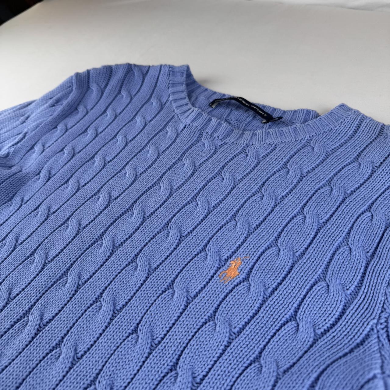 Womens Polo Ralph Lauren Embroidered Pony 100% Cotton Cable Knitted Jumper L