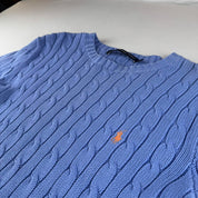 Womens Polo Ralph Lauren Embroidered Pony 100% Cotton Cable Knitted Jumper L