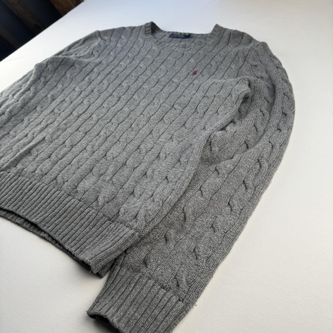 Polo Ralph Lauren Grey Cotton Cableknit Jumper M