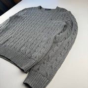 Polo Ralph Lauren Grey Cotton Cableknit Jumper M