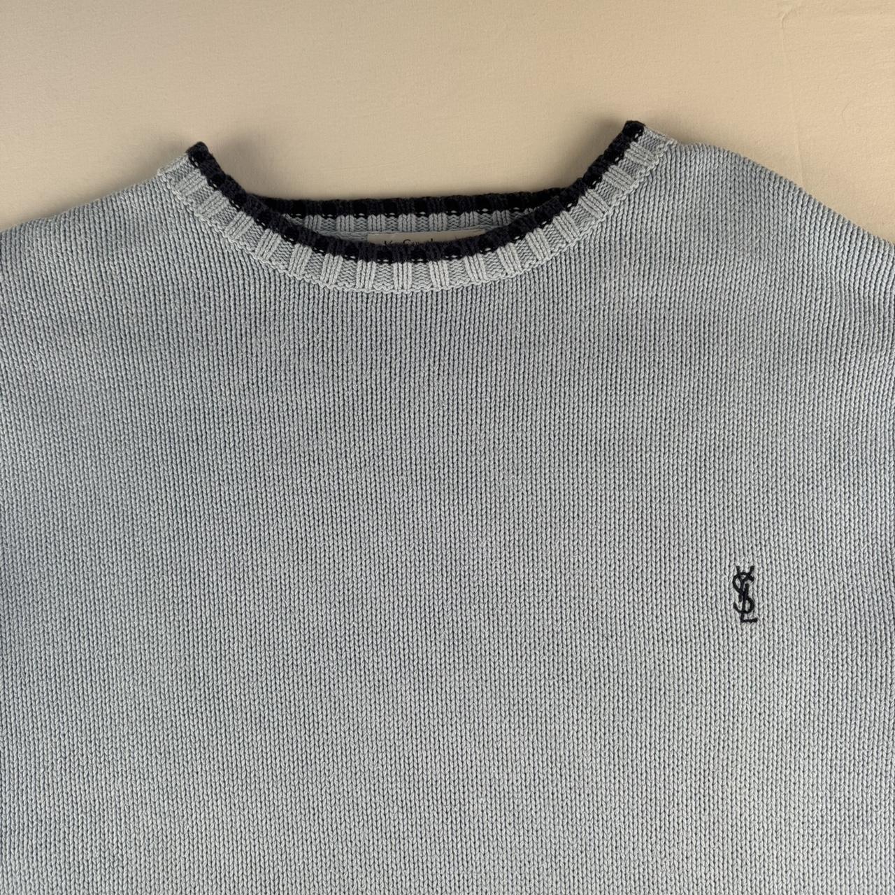 Yves Saint Laurent YSL Embroidered Ribbed Heavyweight Knitted Jumper L