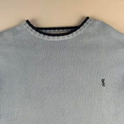 Yves Saint Laurent YSL Embroidered Ribbed Heavyweight Knitted Jumper L