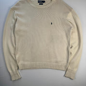 Polo By Ralph Lauren Crewneck Knit Sweater in Beige Size L