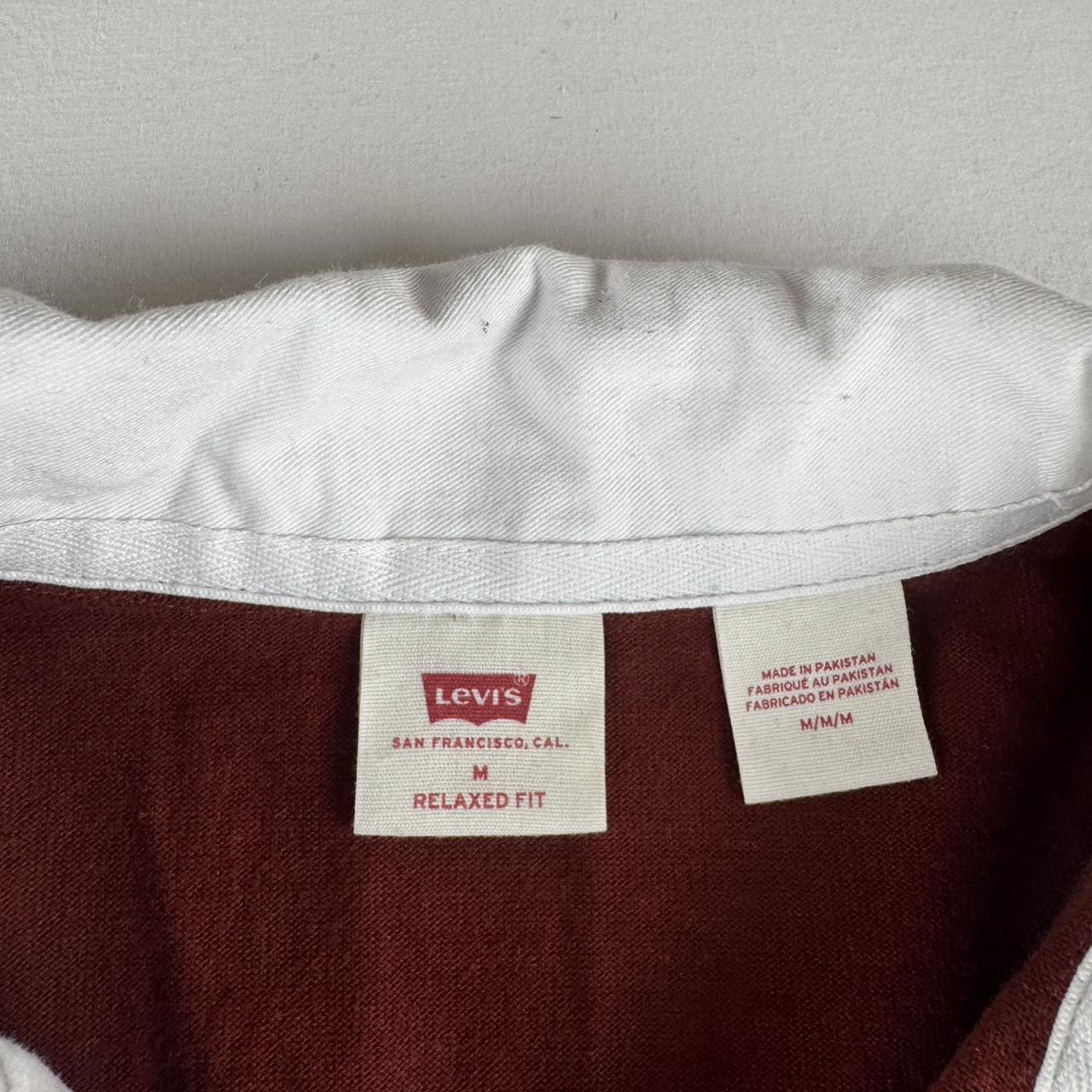 Levi's Embroidered Spellout Striped Rugby Polo Shirt M