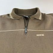 1990s Nike Embroidered Spellout Quarter Zip Fleece S