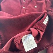 Burgundy Carhartt WIP Long Sleeve Madison Corduroy Button Down Shirt L