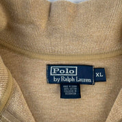 Polo Ralph Lauren Beige with Green Pony Quarter Zip Fleece XL