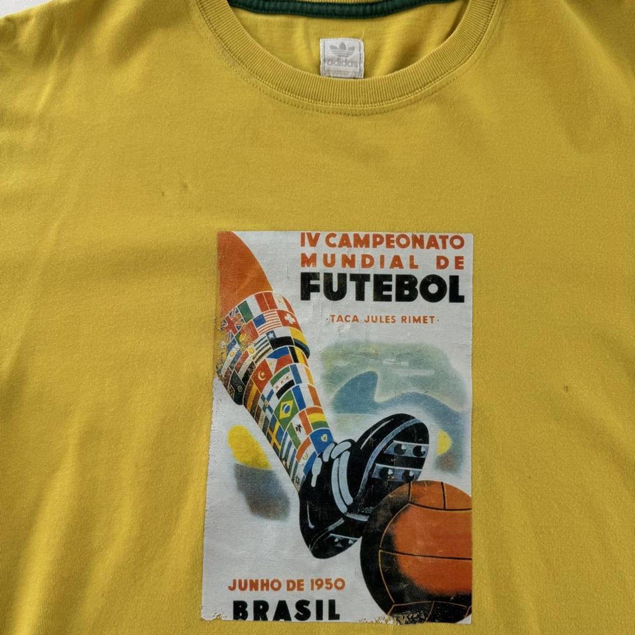 Rare 2000s Adidas Futebol Brazil Graphic T Shirt S