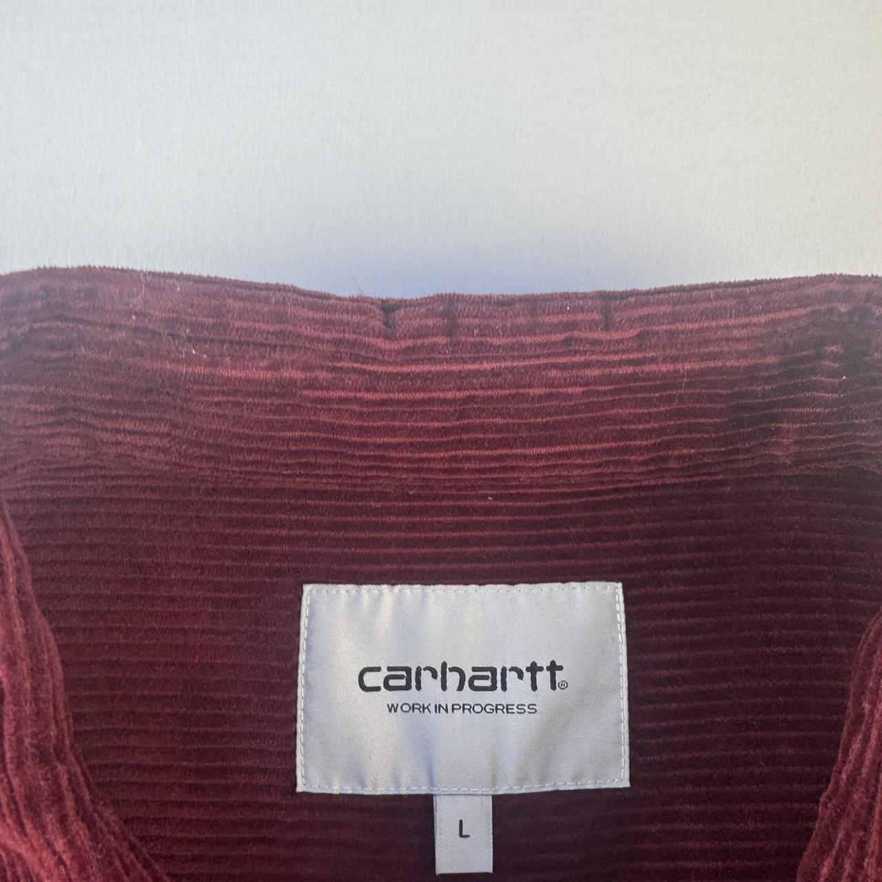 Burgundy Carhartt WIP Long Sleeve Madison Corduroy Button Down Shirt L
