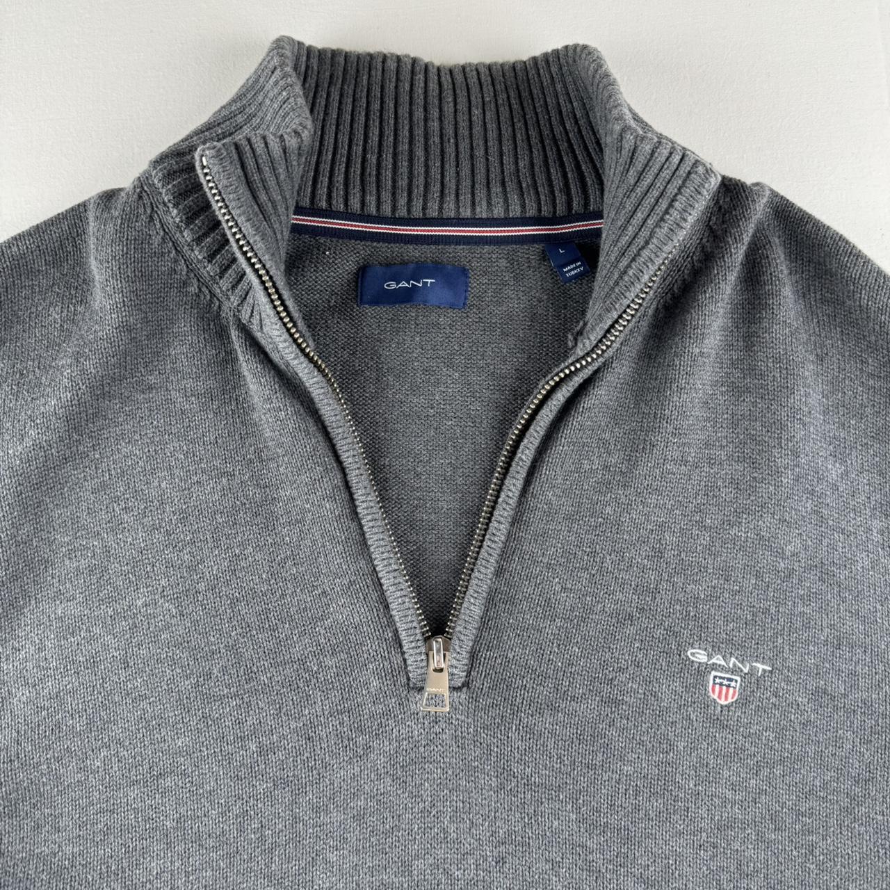 Gant Embroidered Logo Knitted Quarter Zip Fleece L