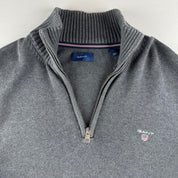 Gant Embroidered Logo Knitted Quarter Zip Fleece L