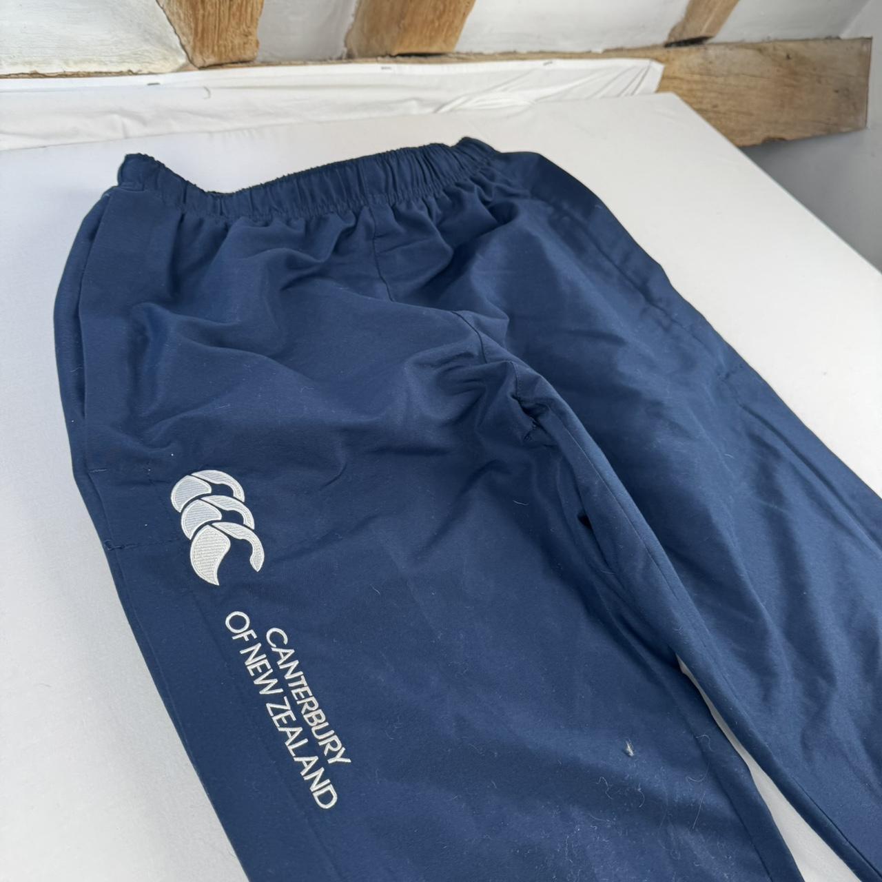 Canterbury Tracksuit Bottoms White and Navy Size Small