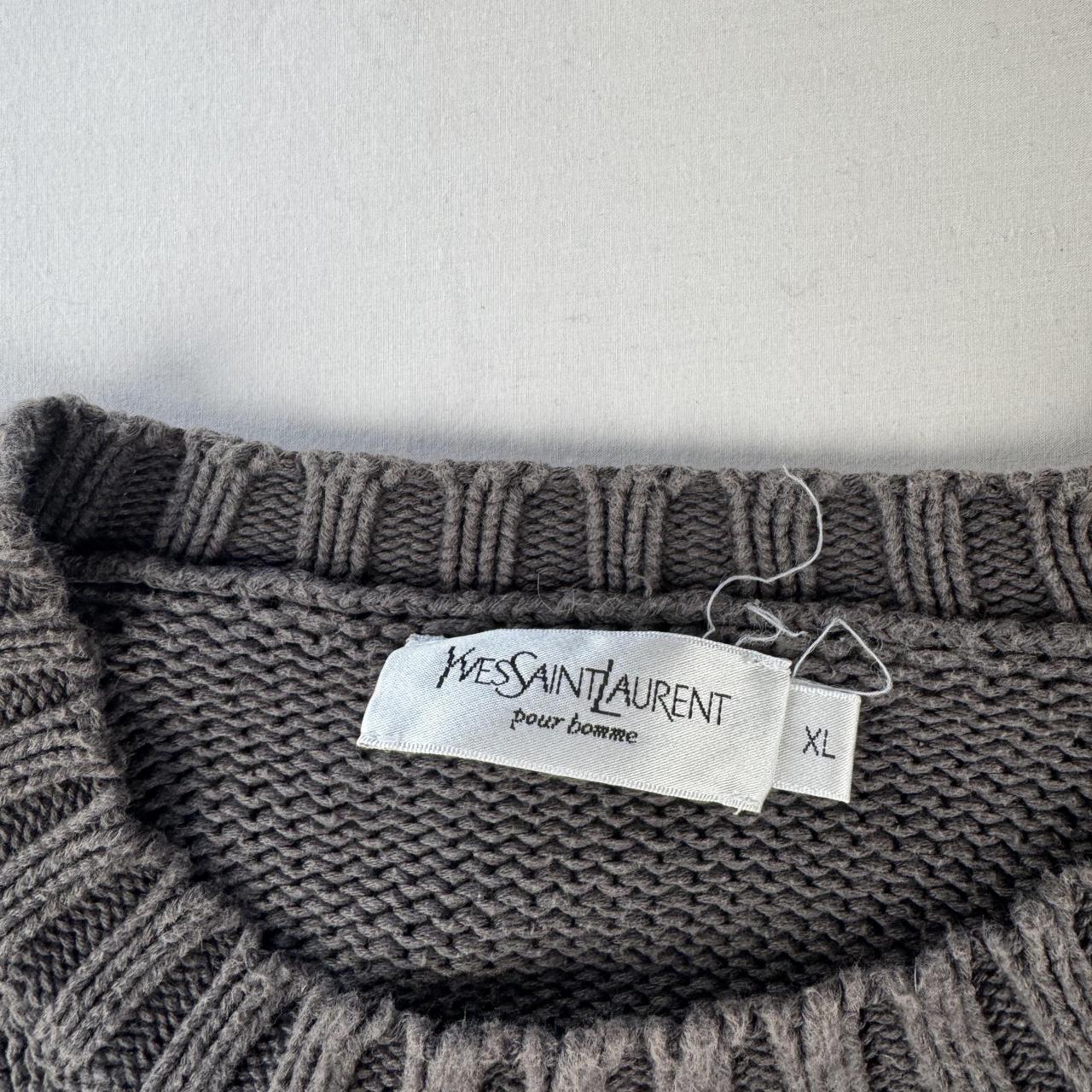 Yves Saint Laurent Crewneck Knit Sweater in Grey Size XL