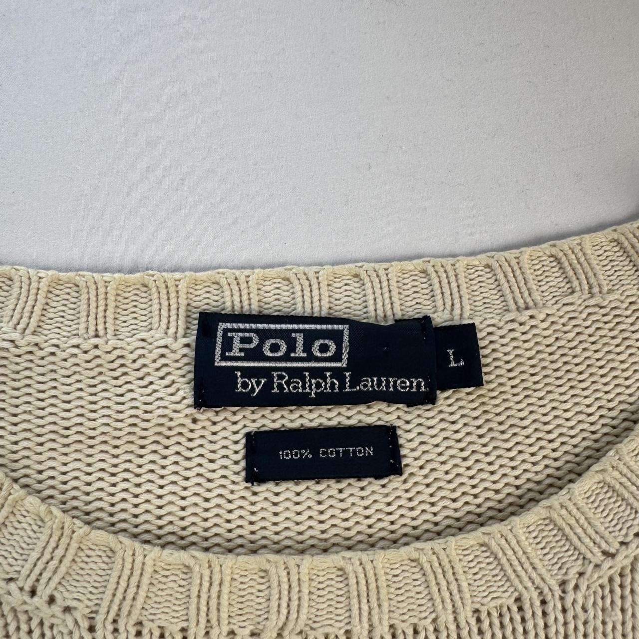 Polo By Ralph Lauren Crewneck Knit Sweater in Beige Size L