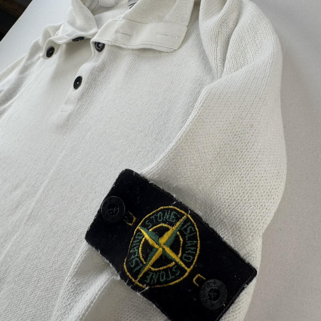 Early 2000s White Stone Island Knitted Jumper L