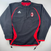 Rare Early 2000s Adidas AC Milan Reversible Fleece Jacket L