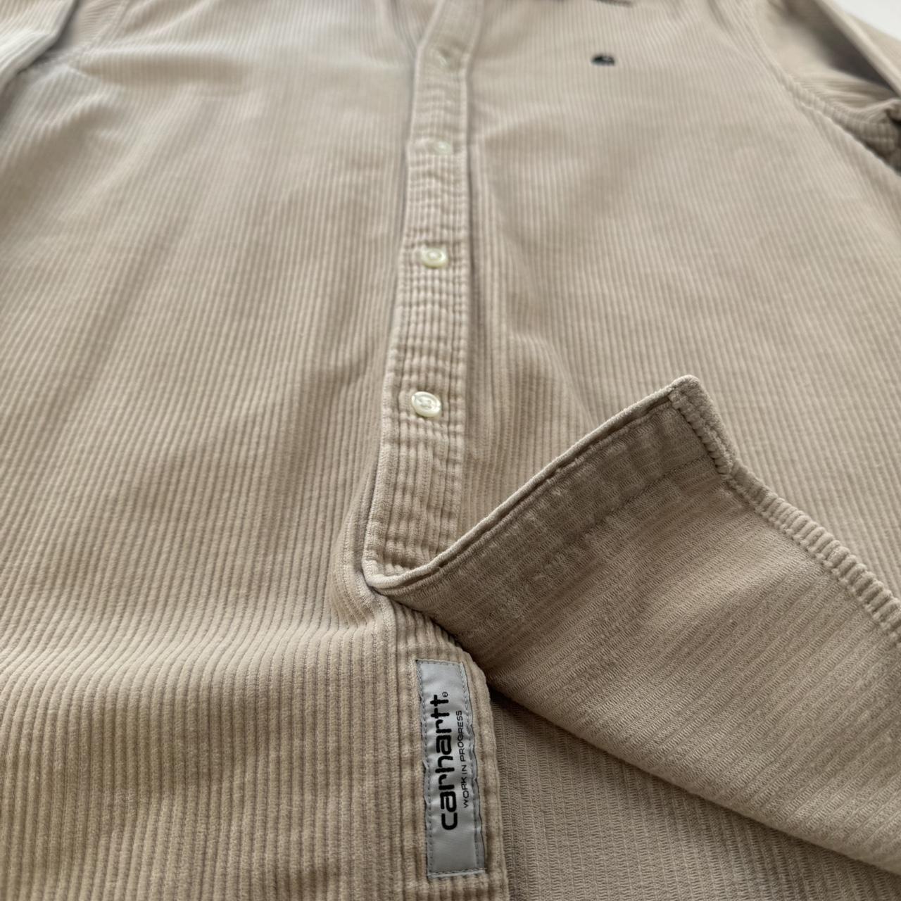 Beige Carhartt WIP Long Sleeve Madison Corduroy Button Down Shirt M