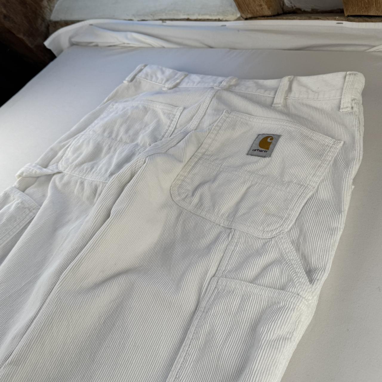Carhartt WIP Corduroy Single Knee White Trousers 32W 32L