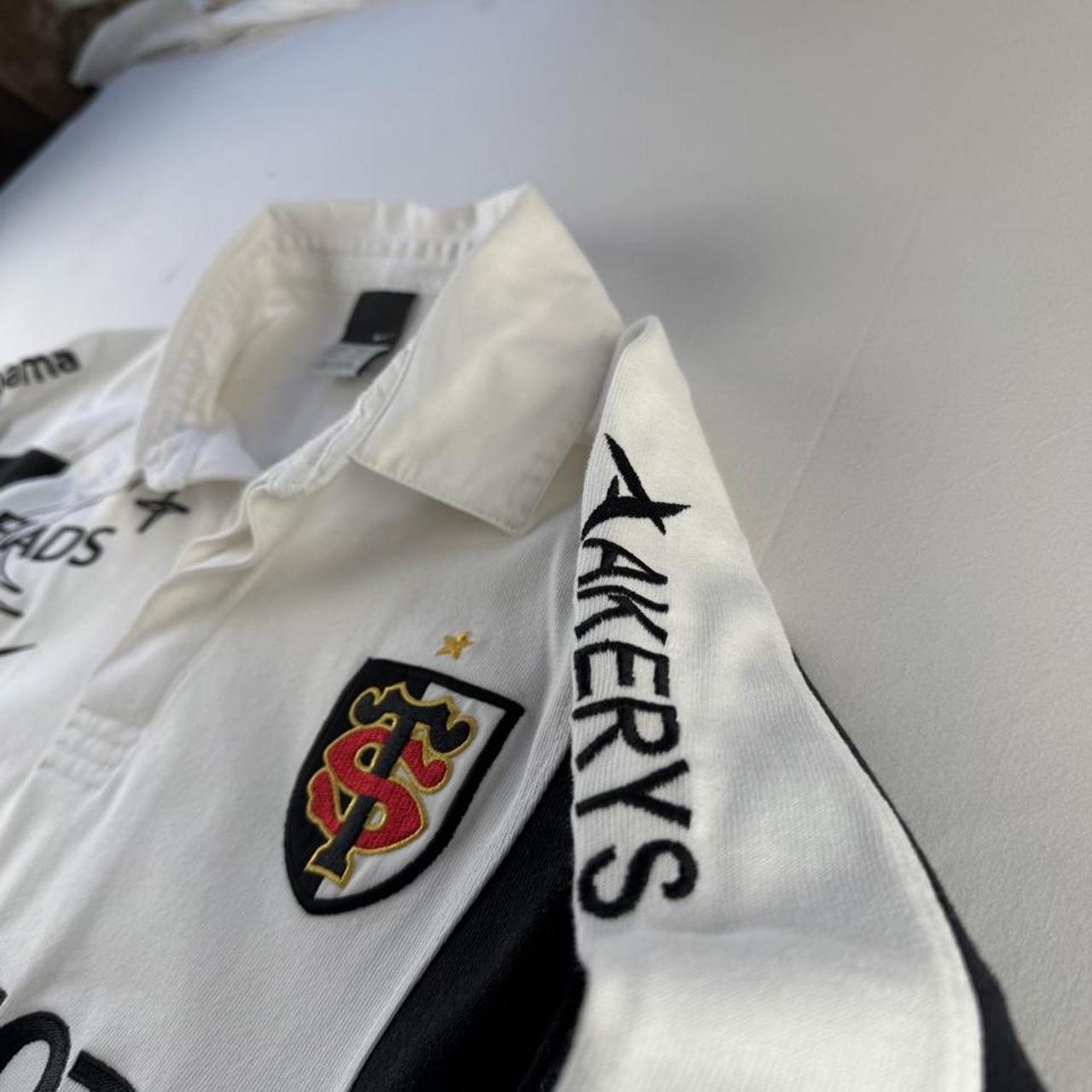 Late 2000s Nike Stade Toulousain Long Sleeve Rugby Polo M