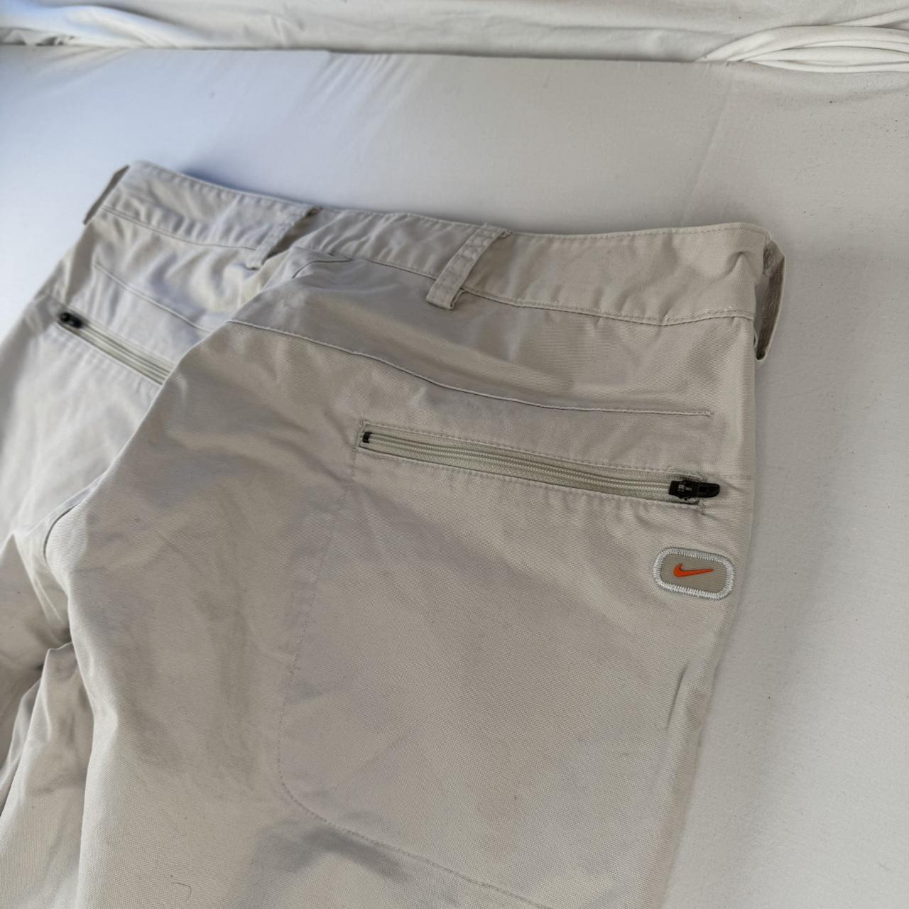 Early 2000s Nike Thick Cream Cargo Pants 34W 32L