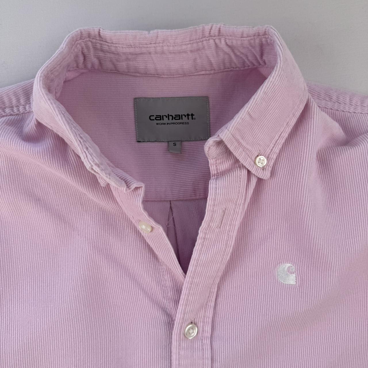 Pink Carhartt WIP Long Sleeve Madison Corduroy Button Down Shirt S