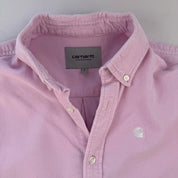 Pink Carhartt WIP Long Sleeve Madison Corduroy Button Down Shirt S