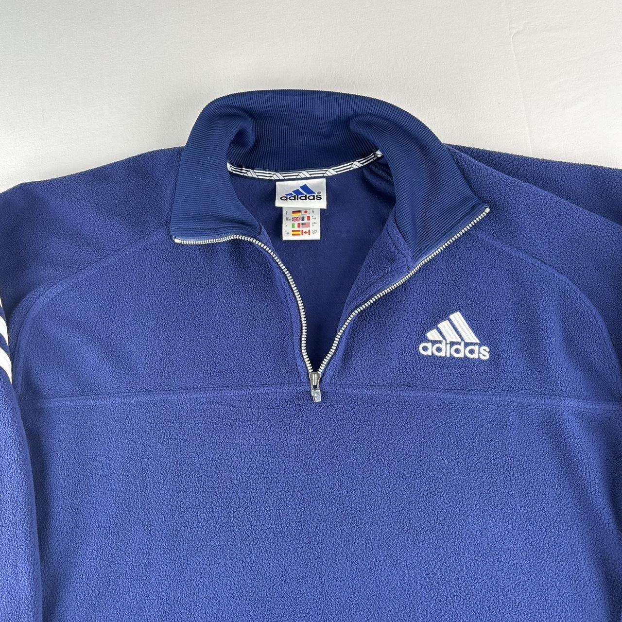 Early 2000s Adidas Embroidered Quarter Zip Fleece S