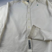 White and Green Carhartt WIP Long Sleeve Madison Corduroy Button Down Shirt M