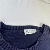 Yves Saint Laurent Crewneck Knit Sweater in Navy Size XL
