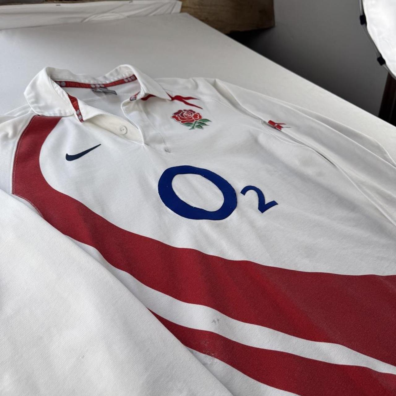 2007 Nike England Rugby Long Sleeve Rugby Polo M